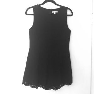 Sleeveless Romper with Laser Cut Detail and Hem